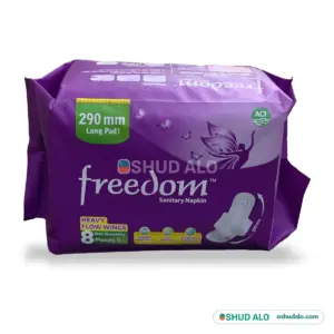Freedom Sanitary Napkin Heavy Flow Wings 8 pieces, Front of Pack