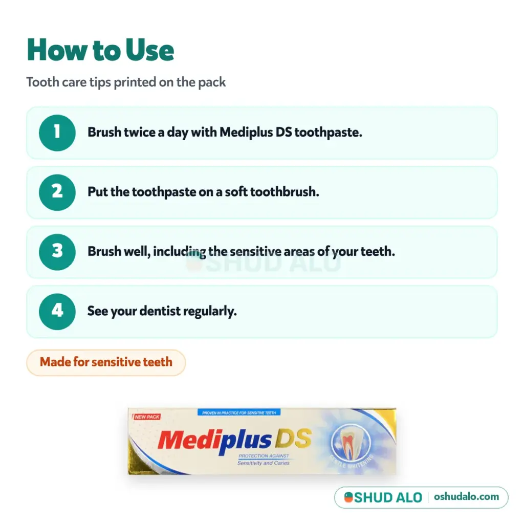 Mediplus DS Toothpaste 140 g, How to Use
