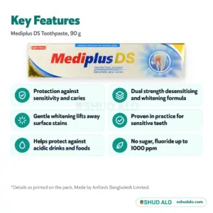 Mediplus DS Toothpaste 90 g, Features