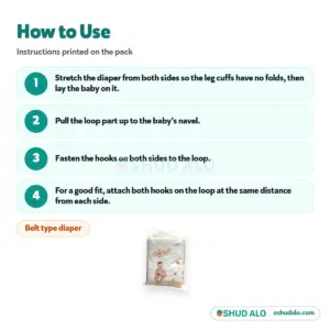 NeoCare Baby Diaper L (7-18 kg) · 50 pieces, How to Use