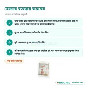 NeoCare বেবি ডায়াপার L (৭-১৮ কেজি) · ৫০ পিস, যেভাবে ব্যবহার করবেন