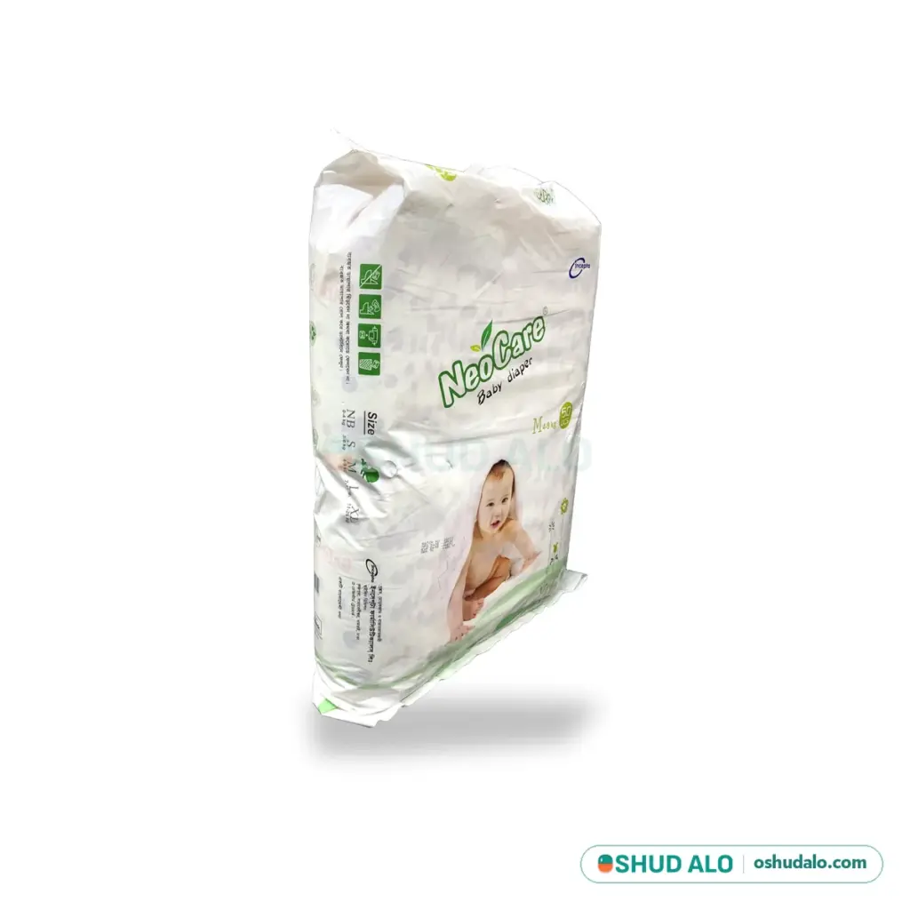 NeoCare Baby Diaper M (4-9 kg) · 50 pieces, Side Angle