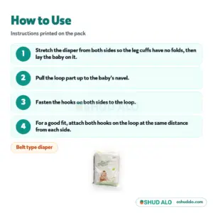 NeoCare Baby Diaper M (4-9 kg) · 50 pieces, How to Use