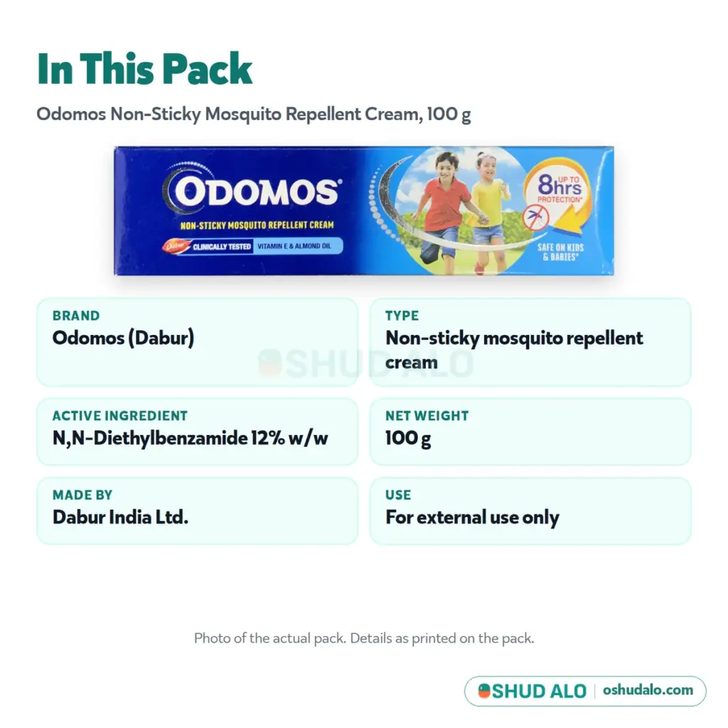 ODOMOS Mosquito Repellent Cream 100 g, Product Details