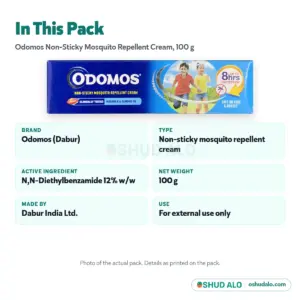ODOMOS Mosquito Repellent Cream 100 g, Product Details
