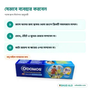 ODOMOS মশা নিরোধক ক্রিম ১০০ গ্রাম, যেভাবে ব্যবহার করবেন