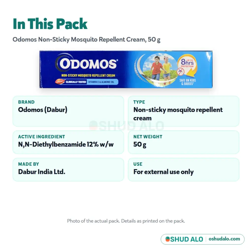 ODOMOS Mosquito Repellent Cream 50 g, Product Details