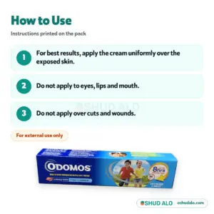 ODOMOS Mosquito Repellent Cream 50 g, How to Use
