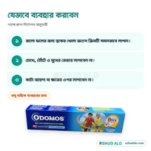 ODOMOS মশা নিরোধক ক্রিম ৫০ গ্রাম, যেভাবে ব্যবহার করবেন