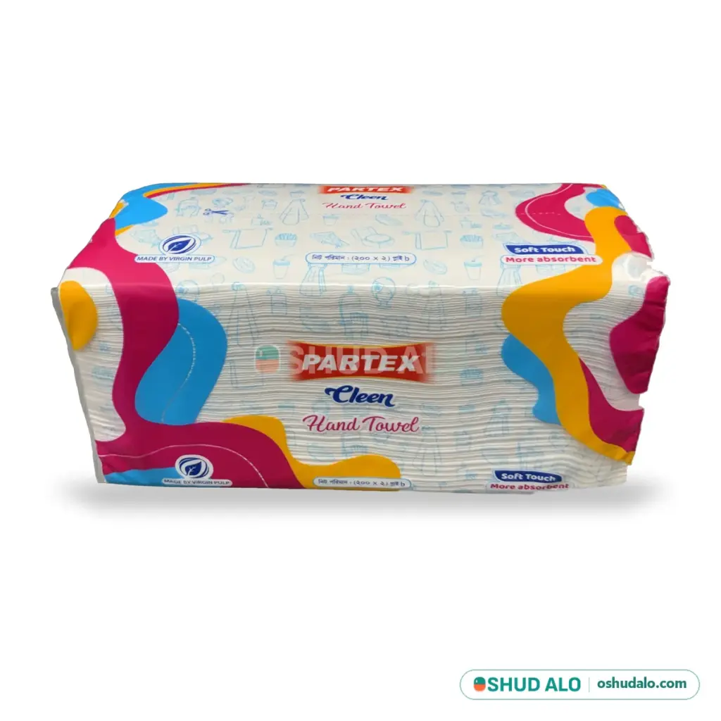 Partex Cleen Hand Towel Tissue, Side Angle