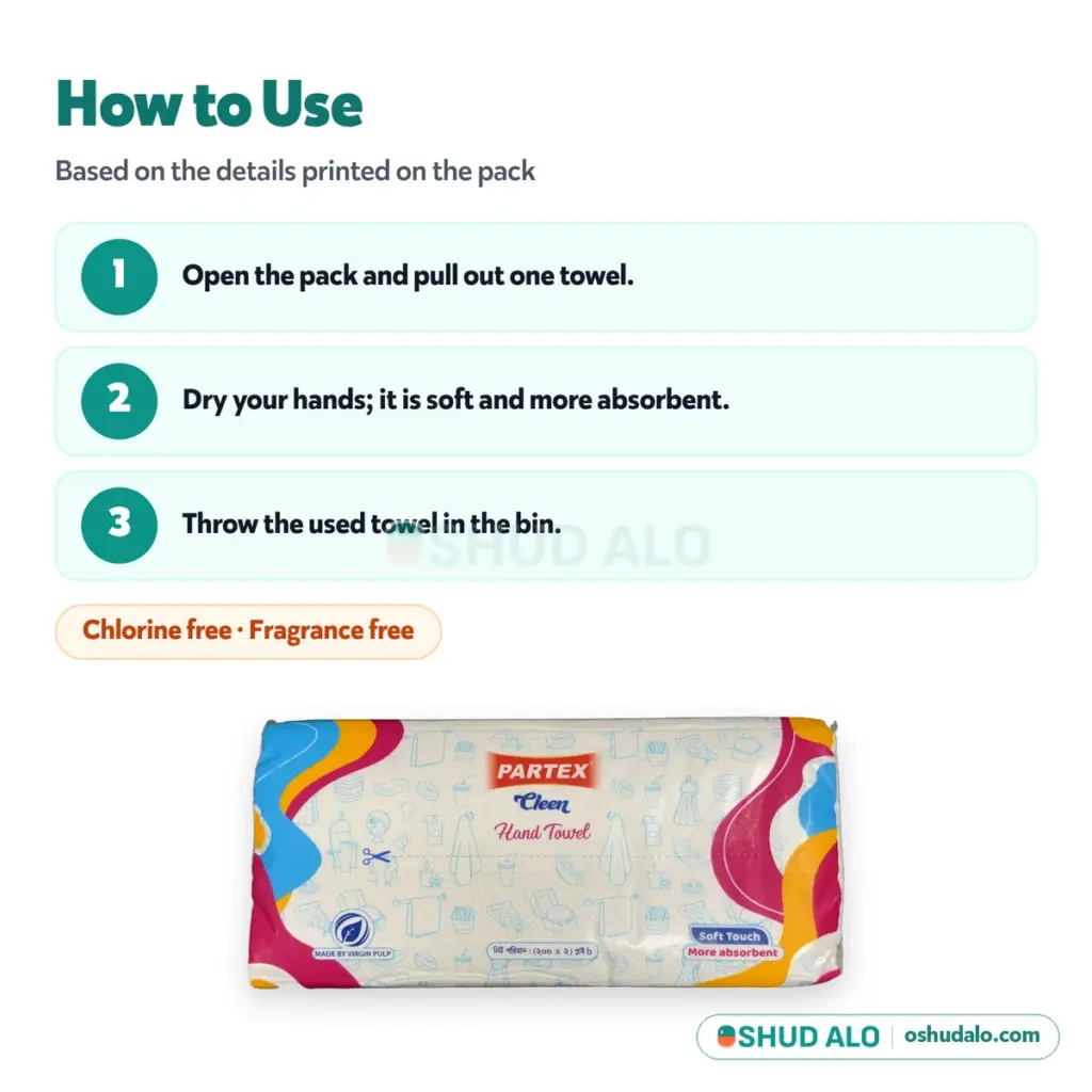 Partex Cleen Hand Towel Tissue, How to Use