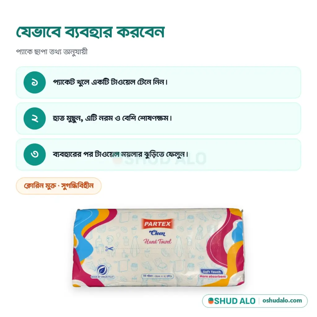 Partex Cleen Hand Towel Tissue, যেভাবে ব্যবহার করবেন