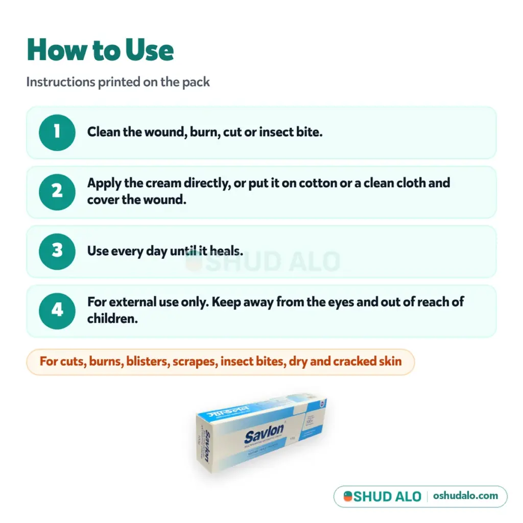 Savlon Multipurpose Antiseptic Cream, How to Use