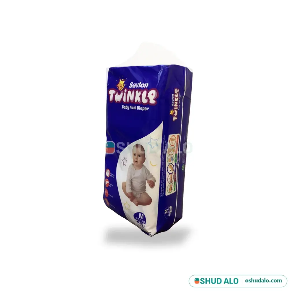 Savlon Twinkle Baby Pant Diaper M · 40 pieces, Side Angle
