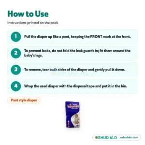 Savlon Twinkle Baby Pant Diaper M · 40 pieces, How to Use
