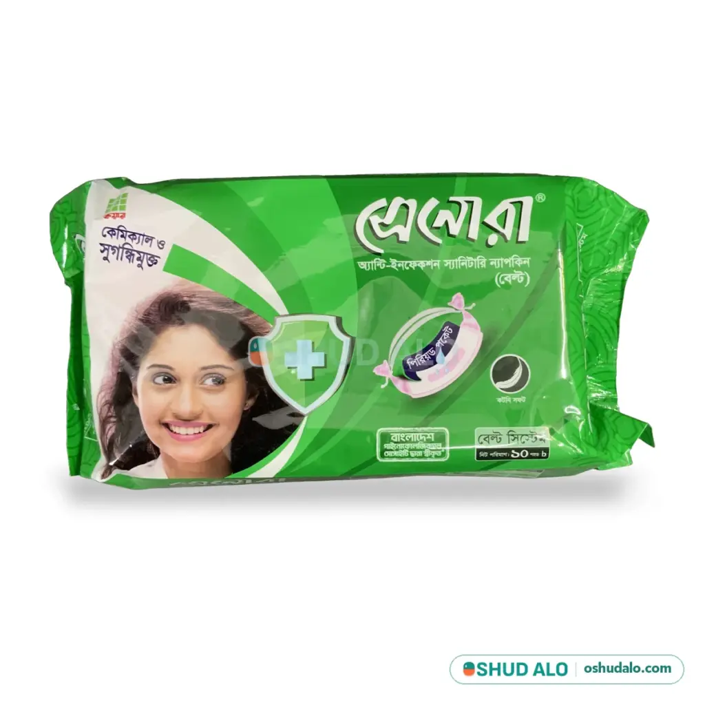 Senora Sanitary Napkin (Belt System) 10 pads, Front of Pack