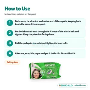 Senora Sanitary Napkin (Belt System) 10 pads, How to Use