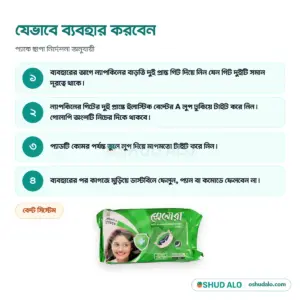Senora স্যানিটারি ন্যাপকিন (বেল্ট সিস্টেম) ১০ প্যাড, যেভাবে ব্যবহার করবেন