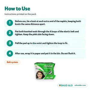 Senora Sanitary Napkin (Belt System) 15 pads, How to Use