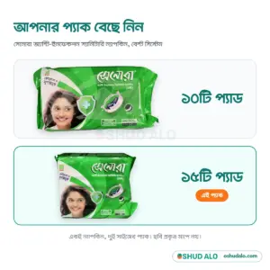 Senora স্যানিটারি ন্যাপকিন (বেল্ট সিস্টেম) ১৫ প্যাড, সাইজ চার্ট