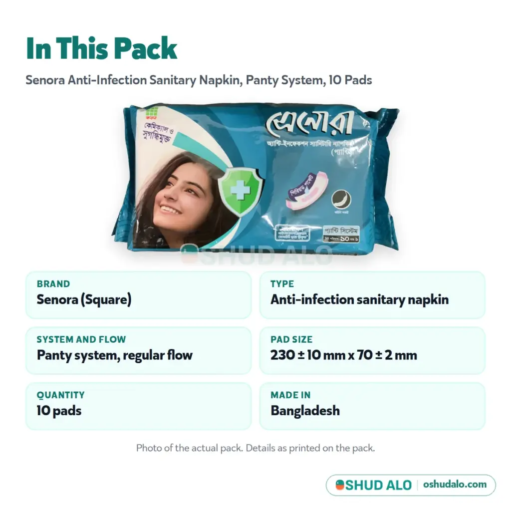 Senora Sanitary Napkin (Panty) 10 pads, Product Details