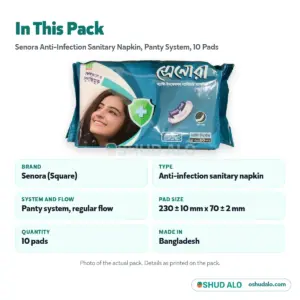 Senora Sanitary Napkin (Panty) 10 pads, Product Details