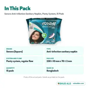 Senora Sanitary Napkin (Panty) 15 pads, Product Details
