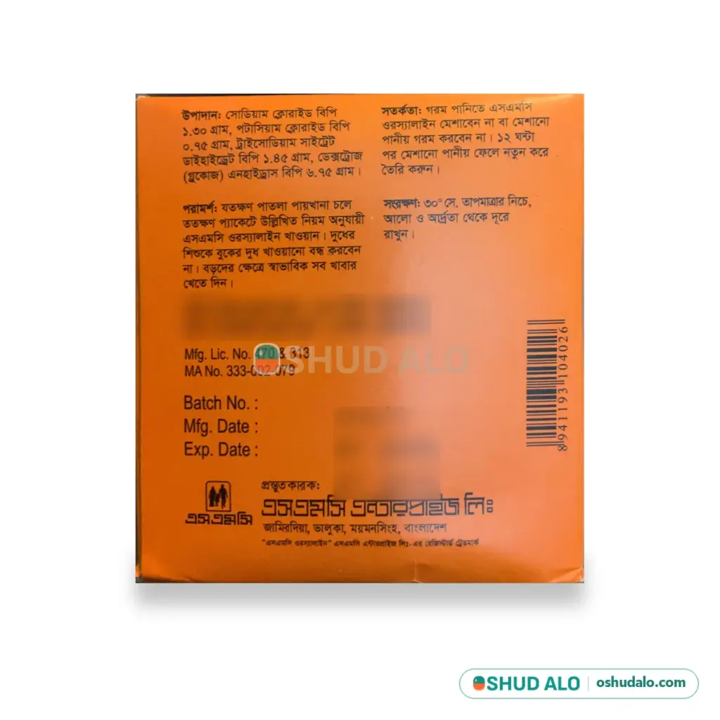 SMC ORSaline, Back of Pack